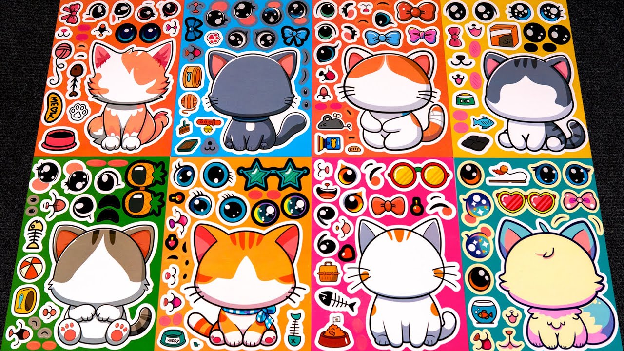 CUTE CAT STICKER BOOK MAKEOVER 🐾💖 | FUN ASMR STICKER DECORATION WITH ADORABLE KITTIES!