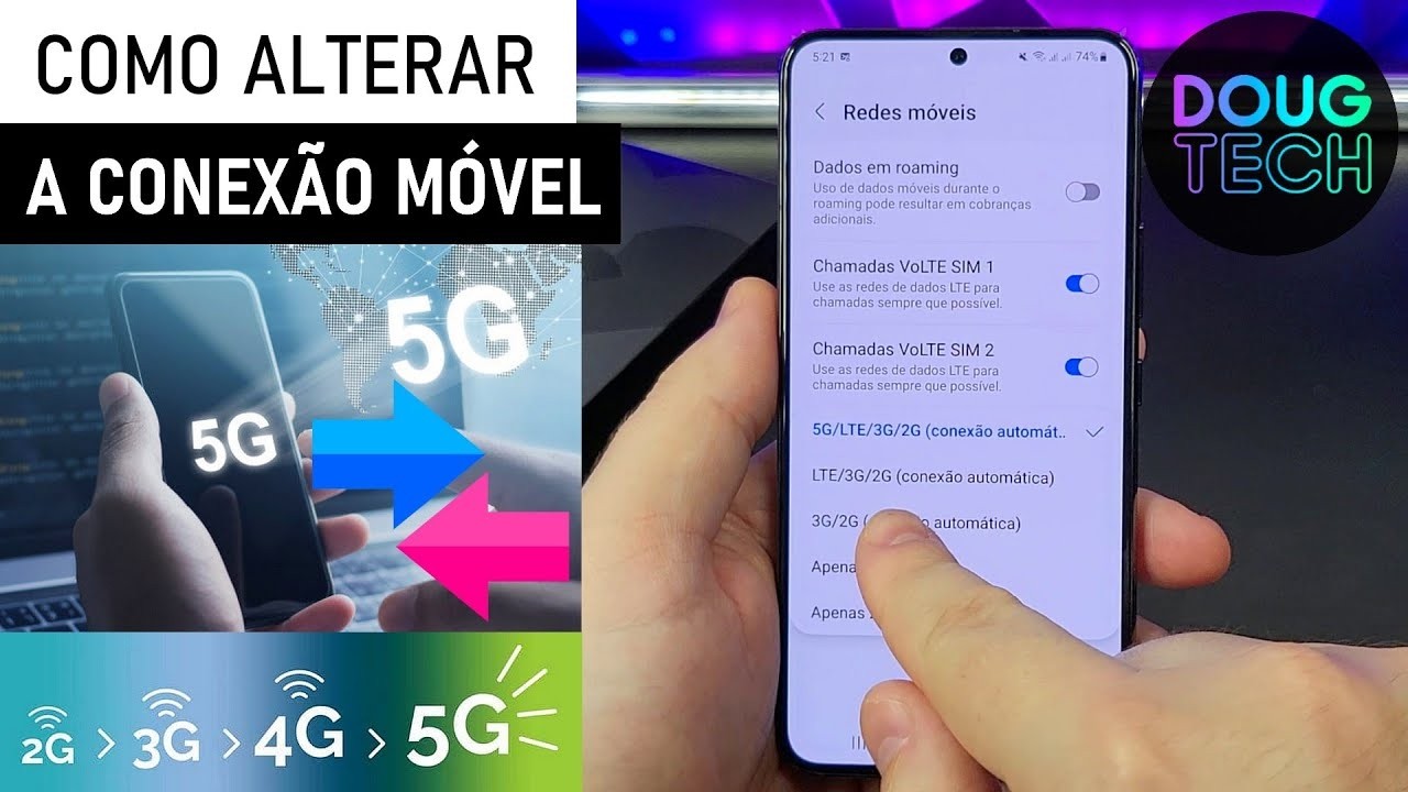Como Alterar a CONEXÃO 3G 4G 5G no Samsung