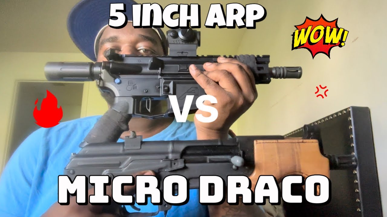 MICRO DRACO VS 5 INCH MICRO AR ❗️❗️ #legallydangerous #arpistol #5inch #draco #Rerockboyz