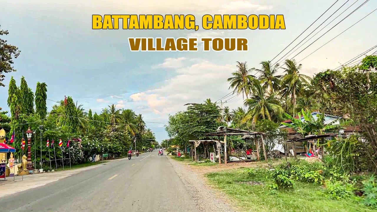 Traveling Along Village Road  During Summer| Cambodia - Travel Sound Relaxing [ Mr Lee Village Tour]