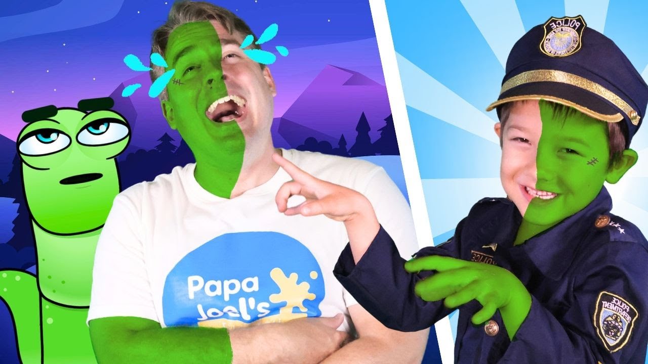 Baby Tickle Zombie with Little Policeman | Spooky Halloween Stories by Papa Joel’s English