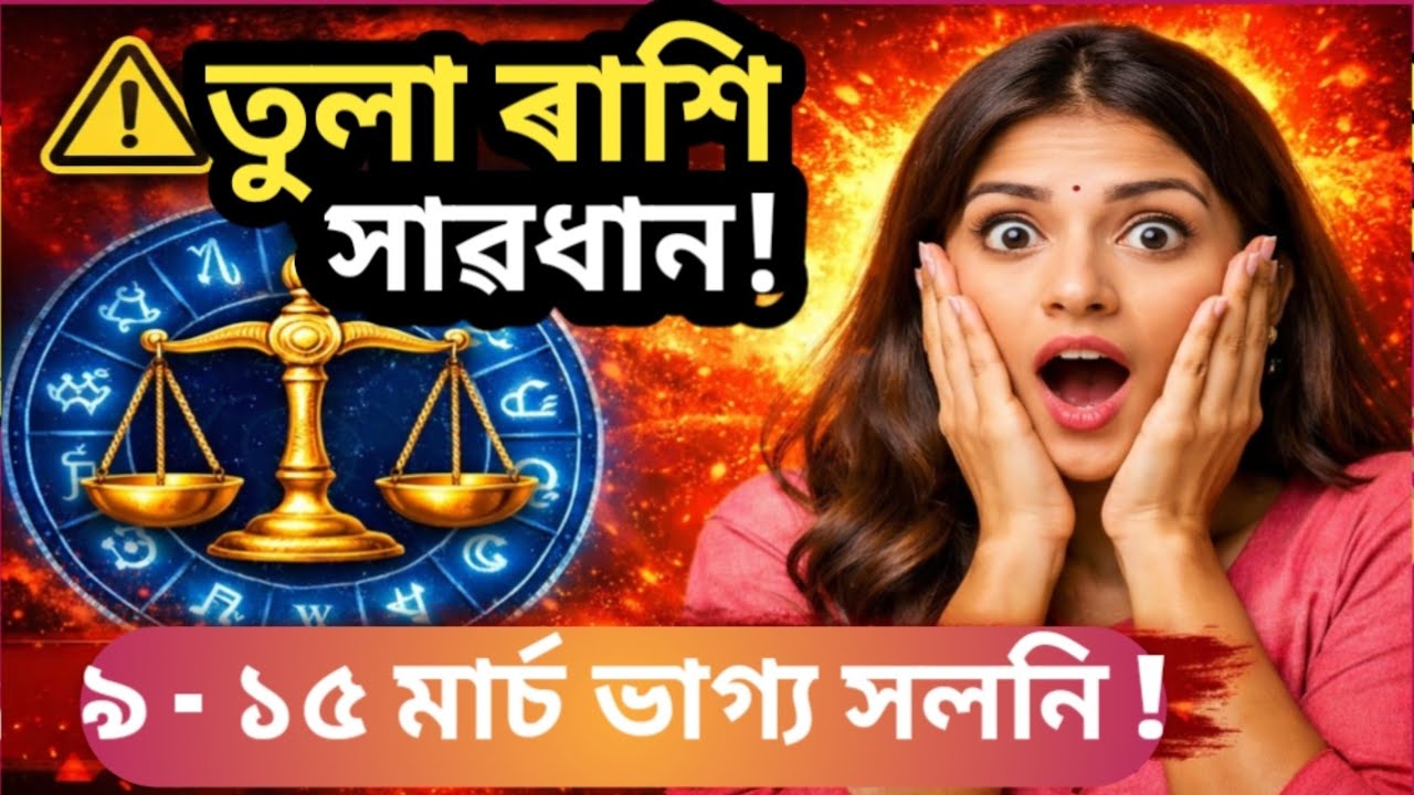 ⚖️তুলা ৰাশি সাপ্তাহিক ৰাশি ফল 9-15 মাৰ্চ 2026 | আচৰিত সু খবৰ, টকাৰ যোগ আৰু গুপ্ত সত্য | Tula Rashi