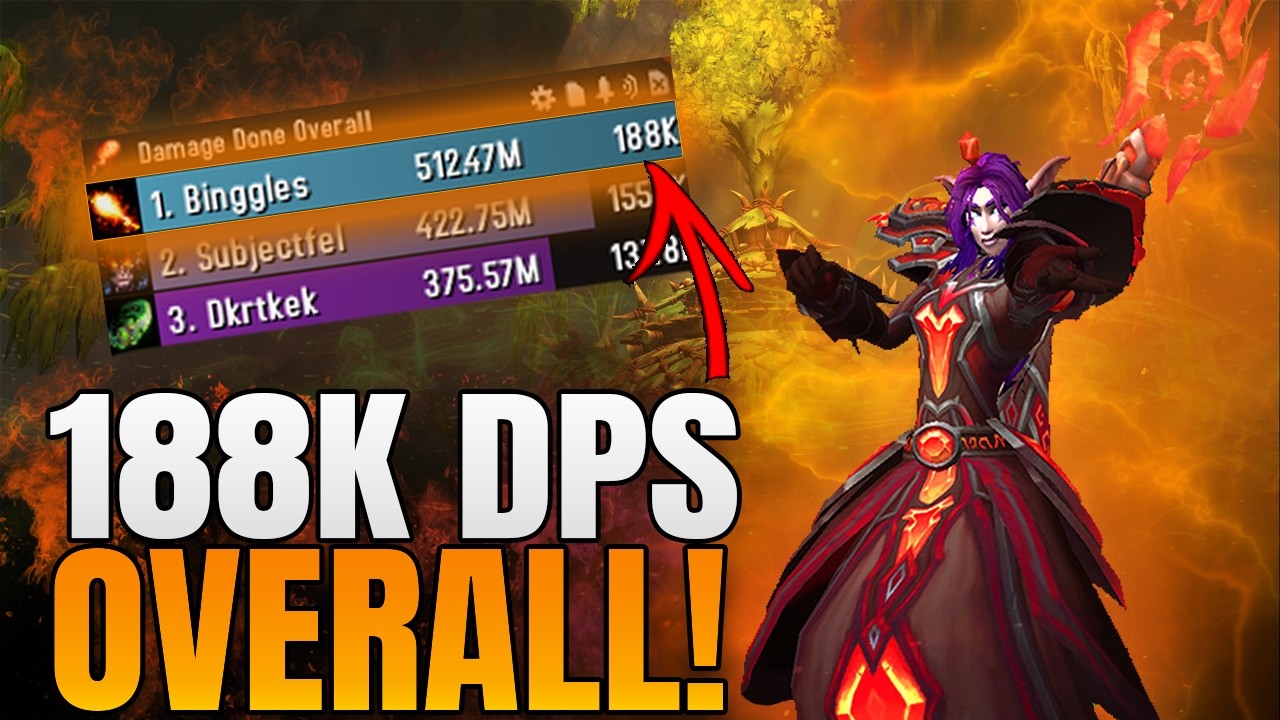Fire Mage 188K DPS Overall | +15 Maisara Caverns Midnight Beta