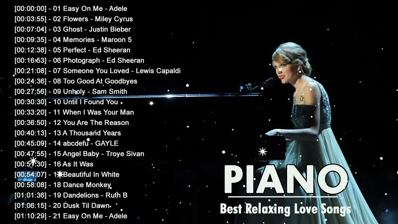 Romantic Piano Music 2023  - Top 50 Best Beautiful Piano Lyric Songs of All Time