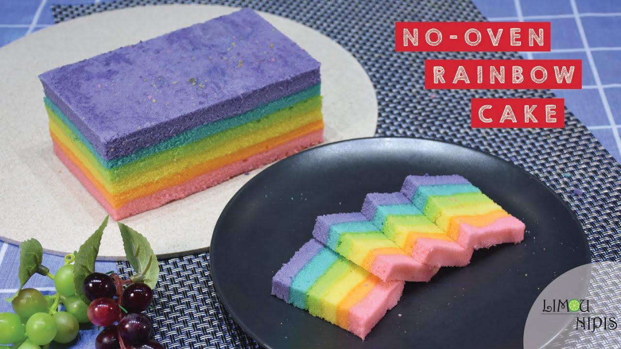 NO OVEN RAINBOW CAKE