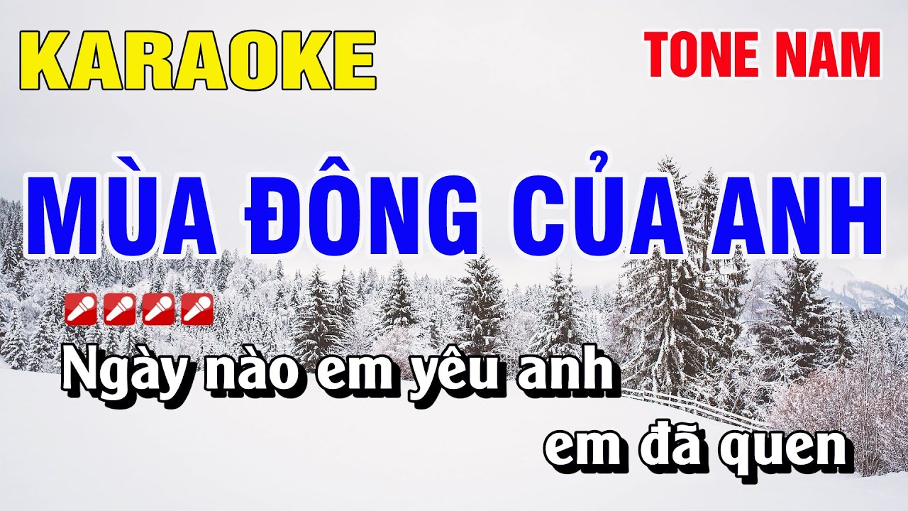 Karaoke Mùa Đông Của Anh Tone Nam Nhạc Sống | Nguyễn Linh