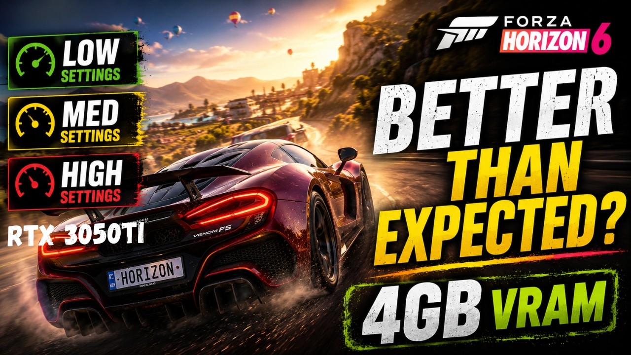 Can 4GB VRAM Handle Forza Horizon 6? | Low vs Medium vs High | RTX3050Ti