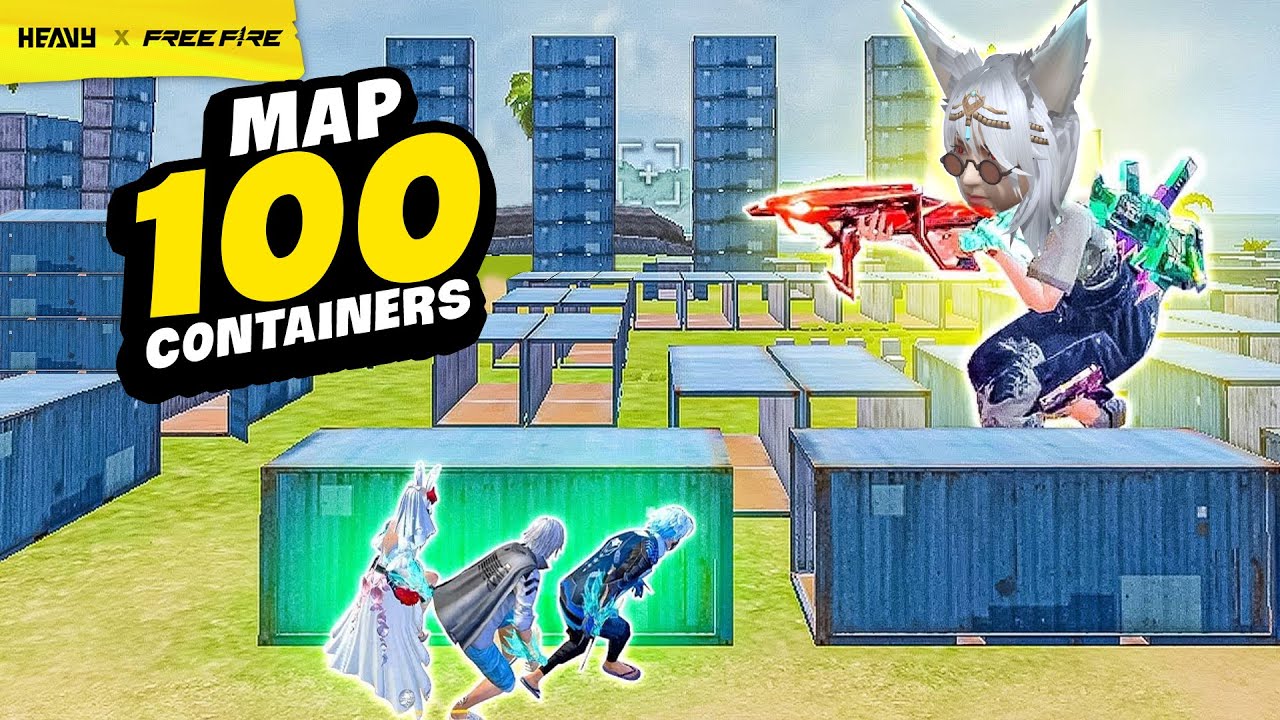 Trốn tìm Cực Vui trên Map Dị 100 thùng container | HEAVY Free Fire