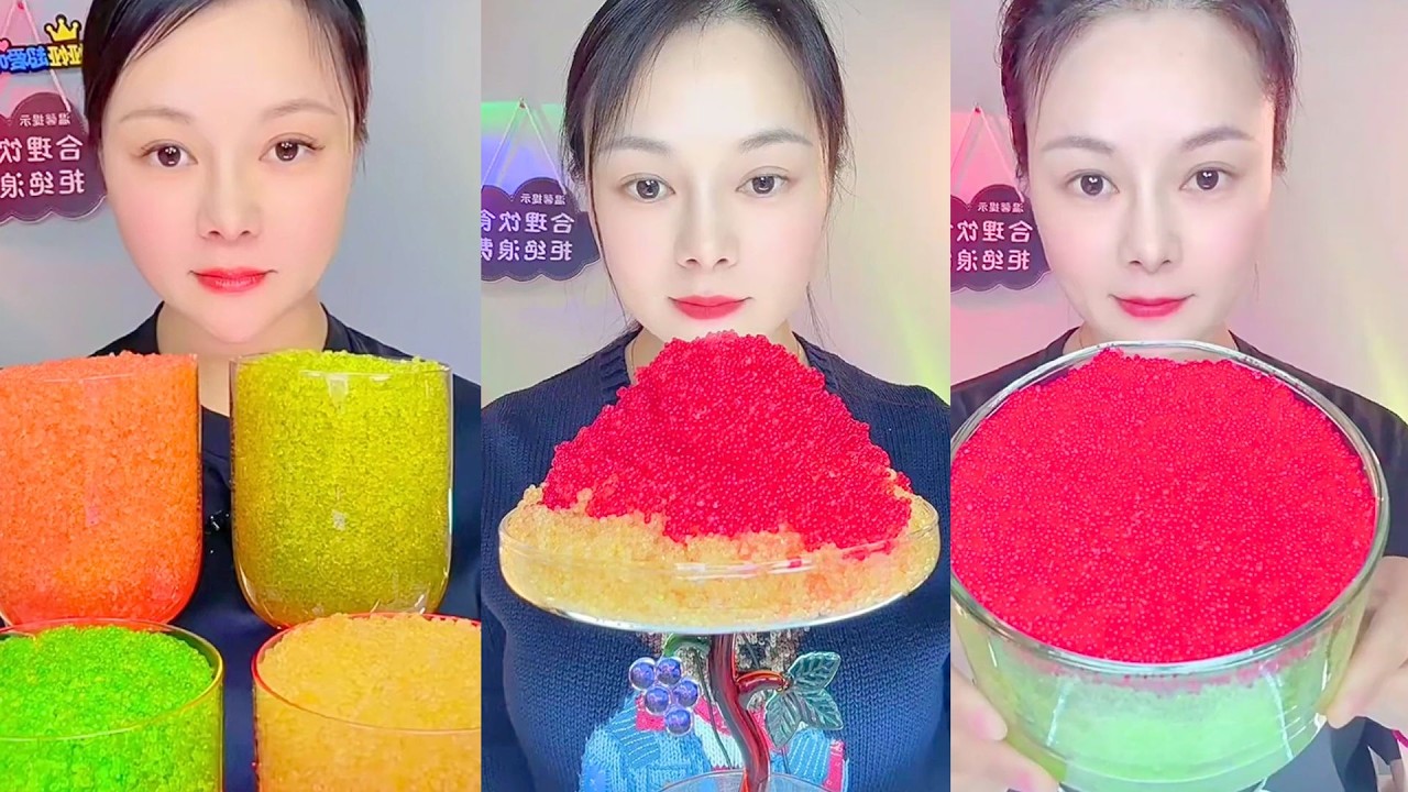Red Jelly Pearls with Colorful Jelly Drinks and Layered Dessert