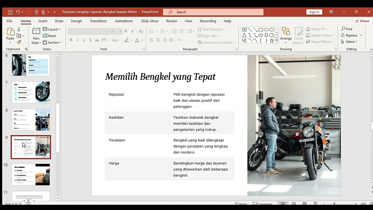 Materi Pengelolaan Bengkel Sepeda Motor Bab. Jenis-Jenis Layanan Bengkel Sepeda Motor