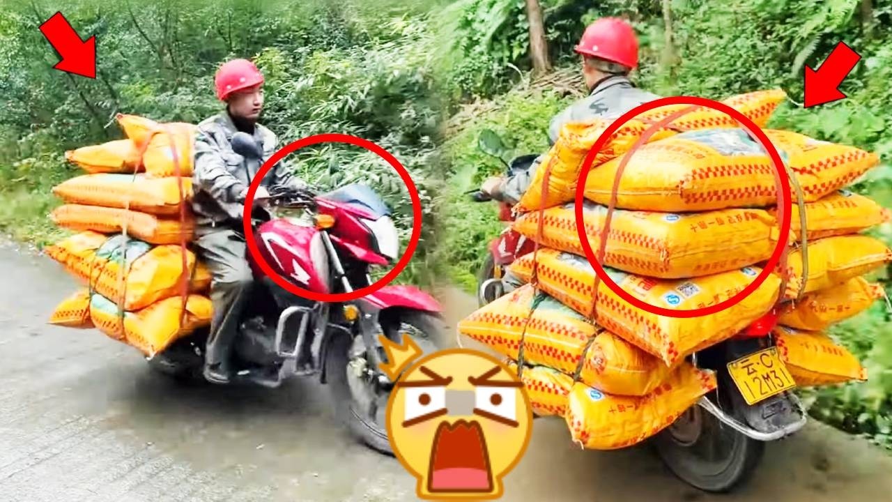 A highly skilled motorcyclist carried 8,000 bags of fertilizer up a winding and treacherous mountain