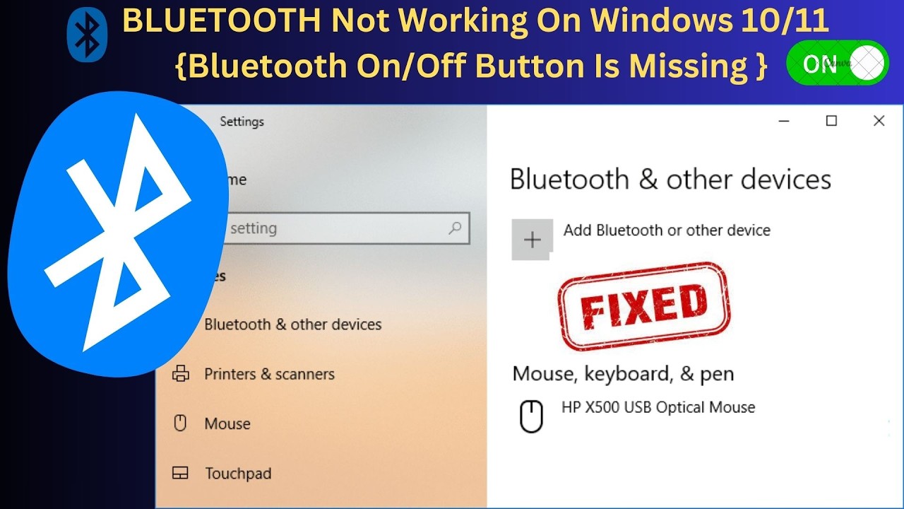 ✅100%SOLVED-|Bluetooth On/Off Button Is Missing | BLUETOOTH Not Working On Windows 10/11 (2025)