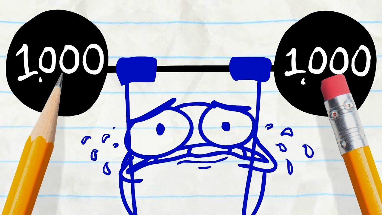 Pencil Whips Pencilmate into Shape! -in- DUMB AND DUMBERBELL - Pencilmation Cartoons