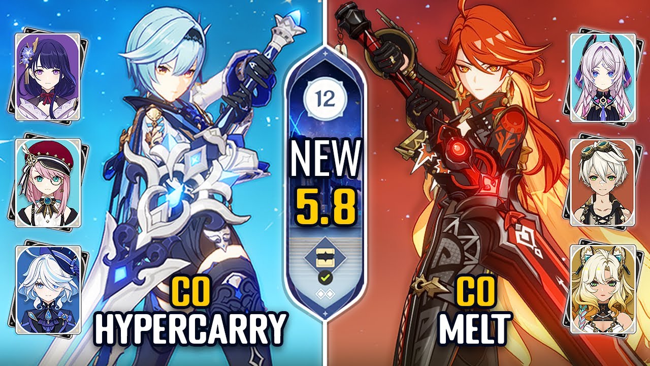 C0 Eula Hypercarry & C0 Mauvika Melt Team | Spiral Abyss 5.8 Floor 12 | Genshin Impact
