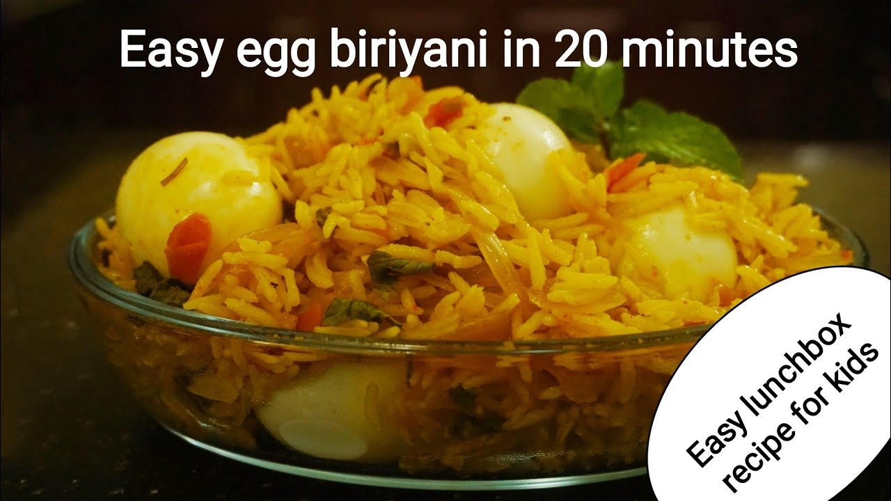 Easy egg biriyani made in 20 minutes/ Easy lunch box recipe