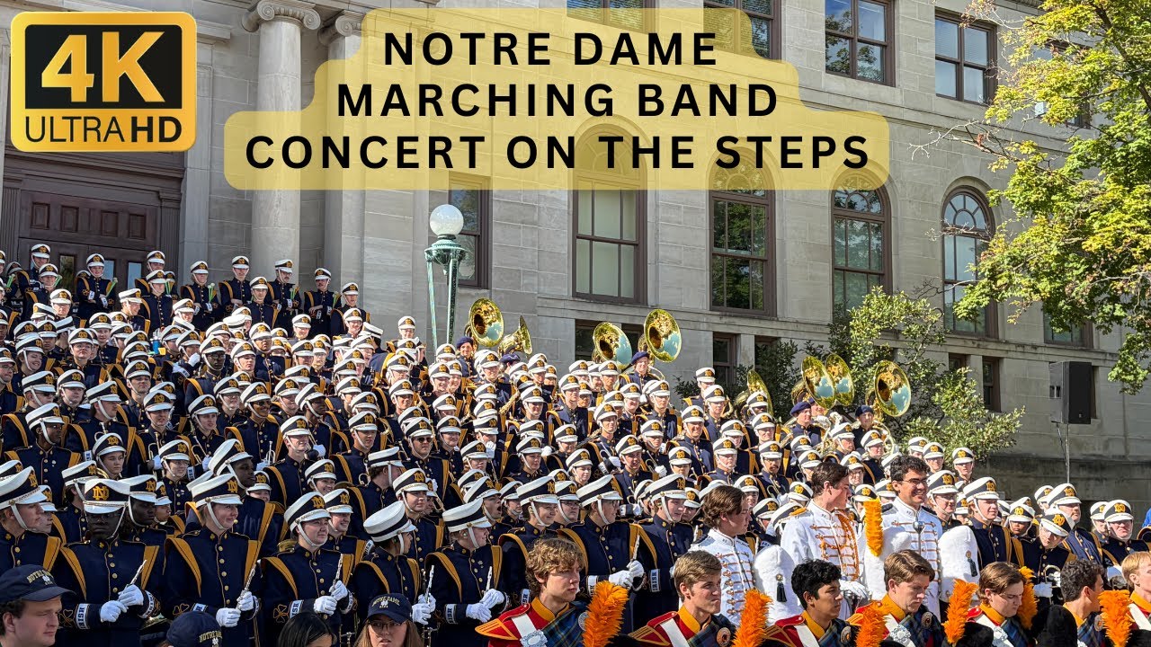 4K Notre Dame Marching Band Pre Game Concert On The Step | Notre Dame VS NC State |10.11.2025