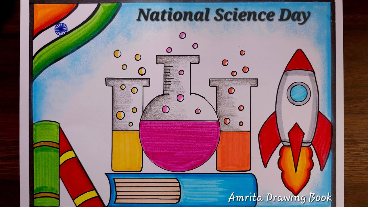 National Science Day Poster Drawing | Science Day Poster | World Science Day 2025 Poster Drawing