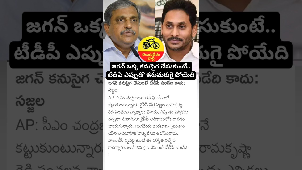 YCP sajjala ramakrishna reddy comments on TDP