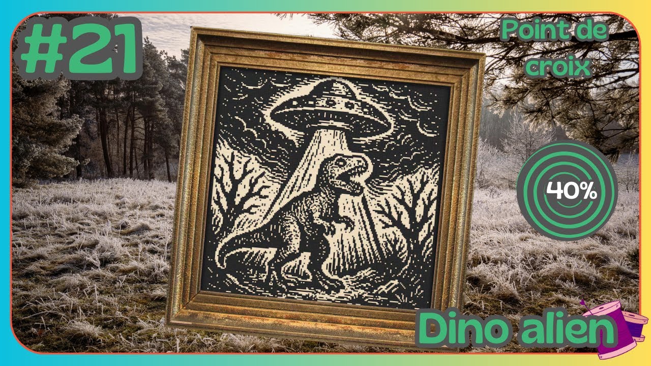 Appartelier POINT DE CROIX Dinosaure alien #21