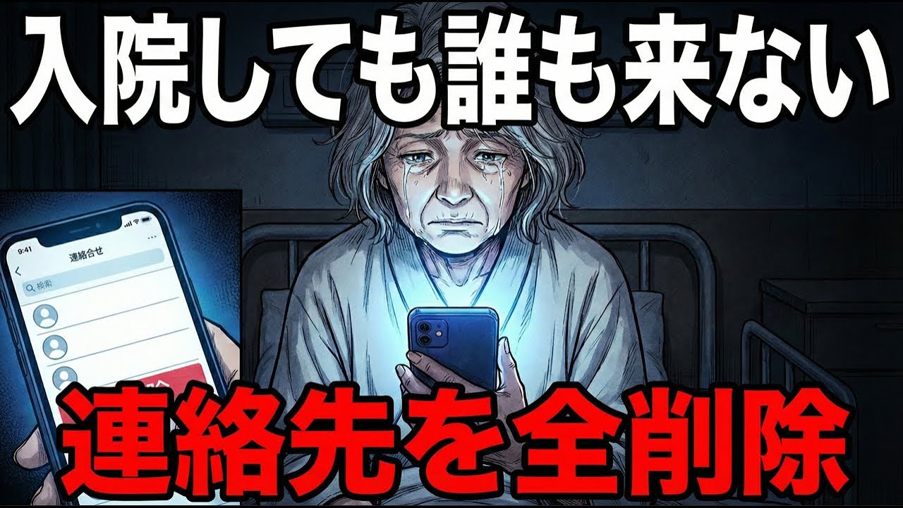 親友だと思っていたのは私だけ？入院しても誰も来ない。スマホのアドレス帳を全て削除した夜【人間関係の整理】