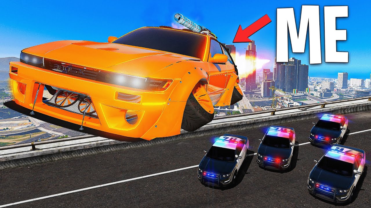 Running from Cops with Craziest Cars in GTA 5 RP