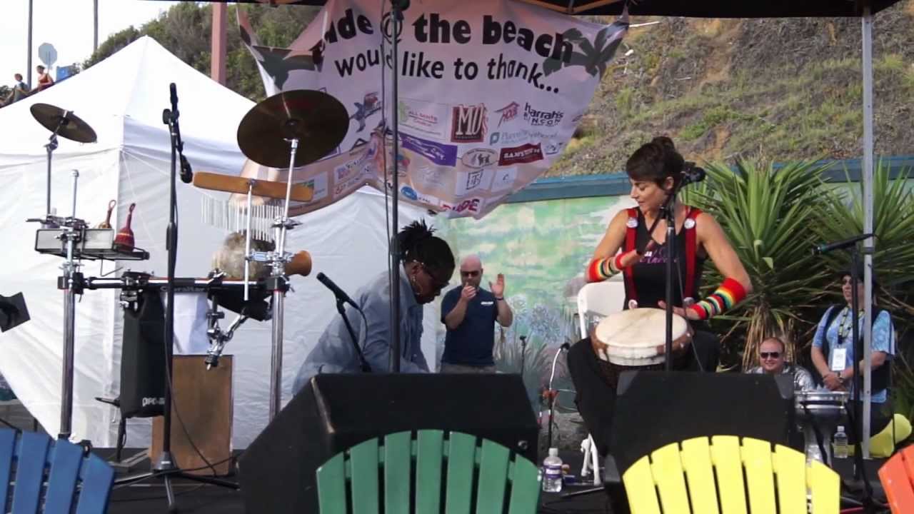 Traci Dinwiddie playing the African drums