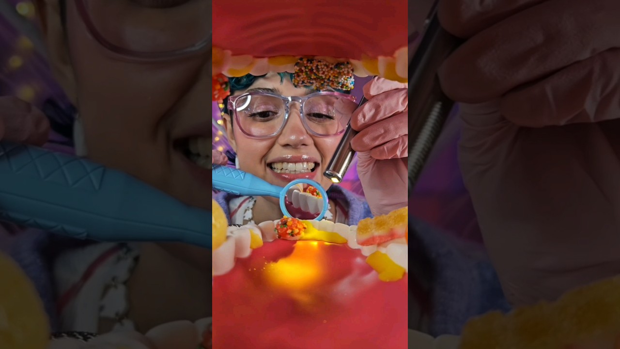 ASMR Tooth Fairy Eats Your Teeth Candy 🦷🍭🧚&zwj;♀️ #asmr #asmrdentist #candyeating