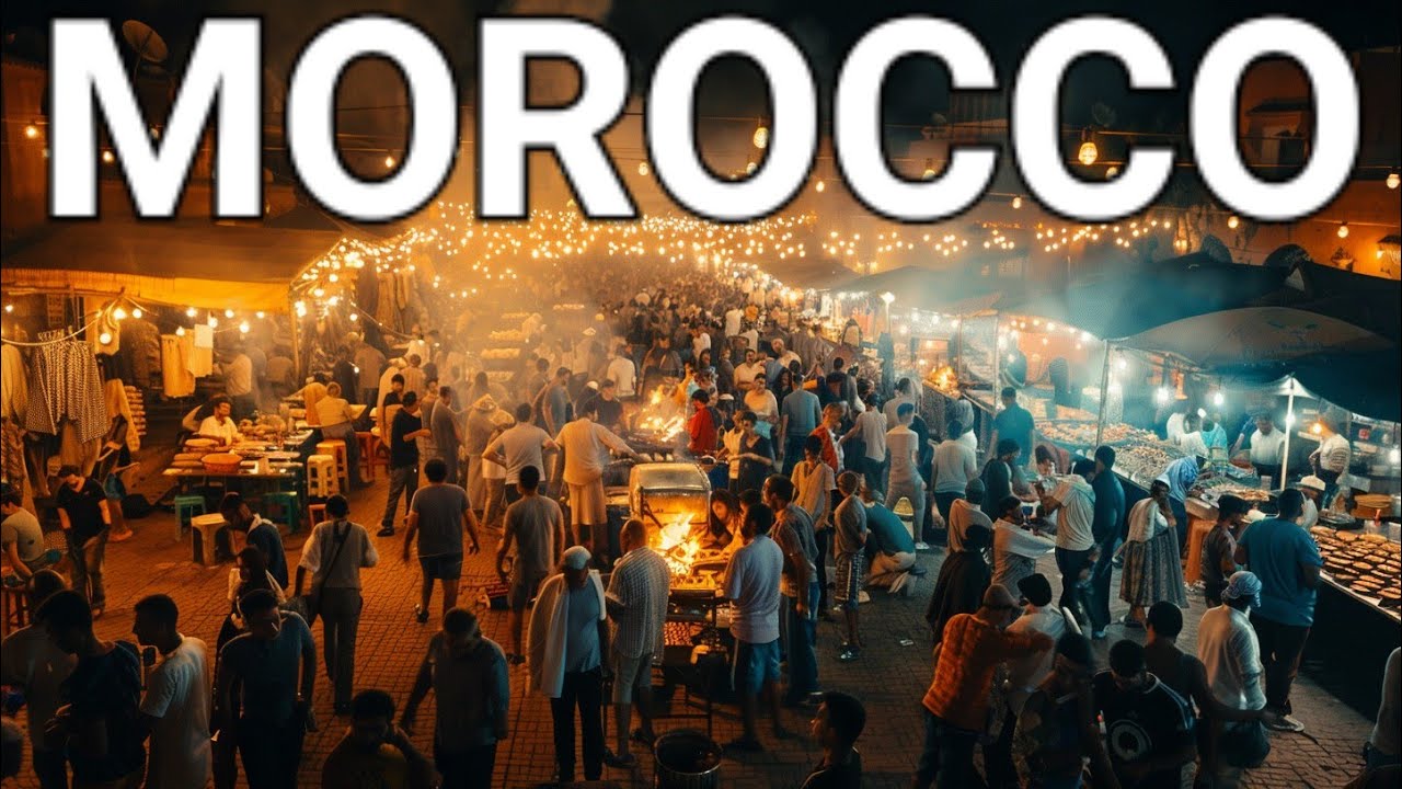 🇲🇦 MOROCCAN STREET FOOD, EID AL-FITR 2024 IN MARRAKECH, EXTREMELY BUSY JEMAA EL-FNAA SQUARE, 4K HDR