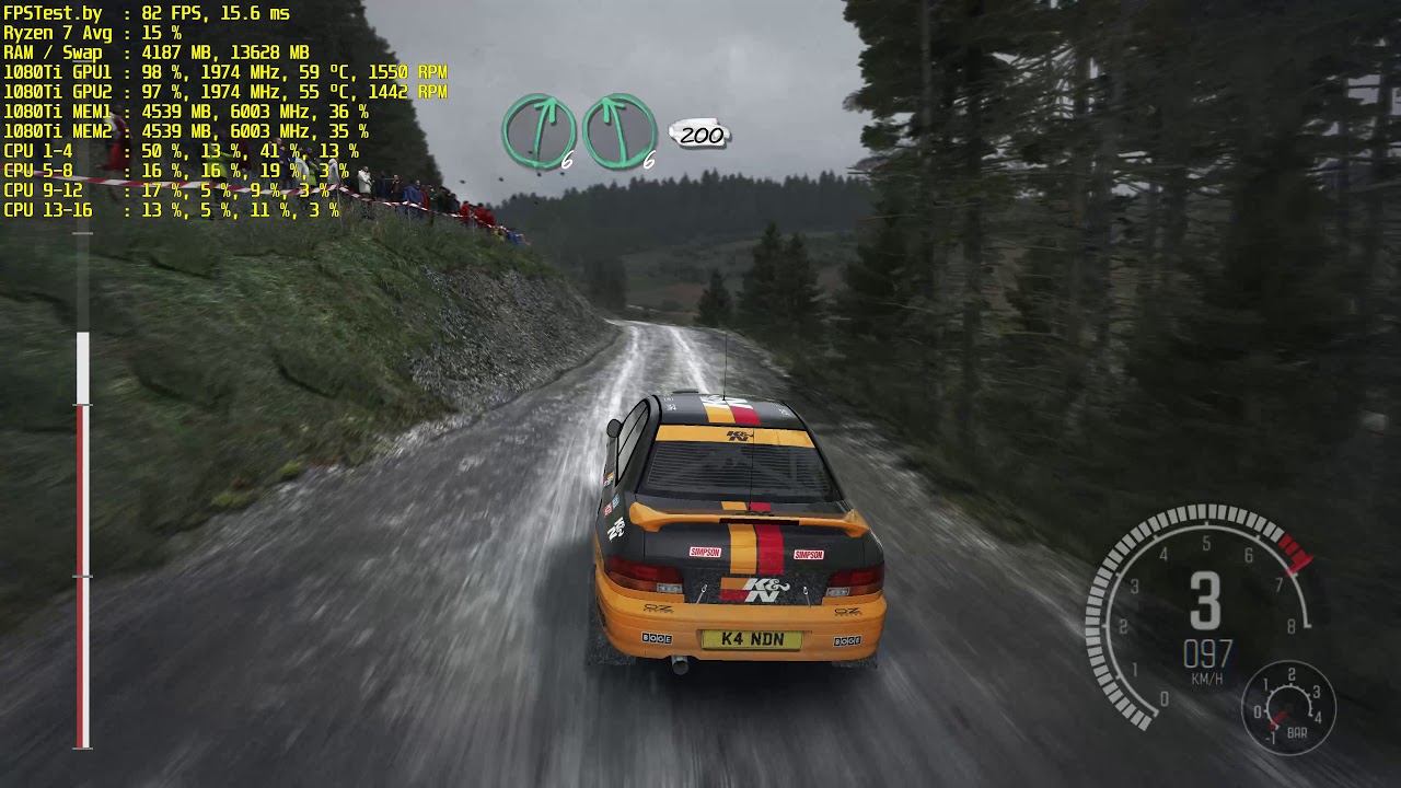 PC 4K Dirt: Rally Ryzen 7 + 1080Ti Sli FPS Test (2160p UHD 60FPS)