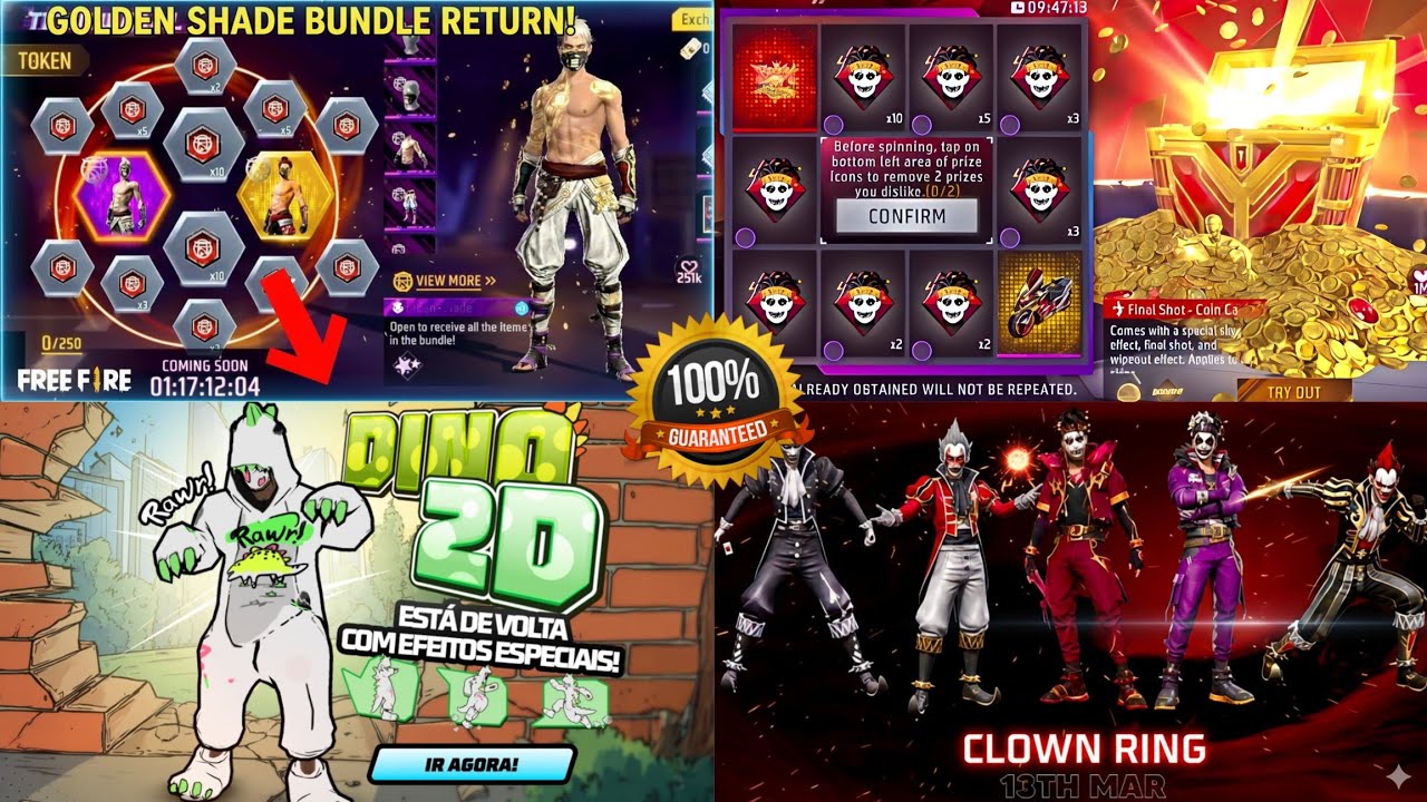 Golden Shade Bundle Return Confirm Date 📅 | Golden Clown Bundle Return 💯 | Free Fire New Event 🤯