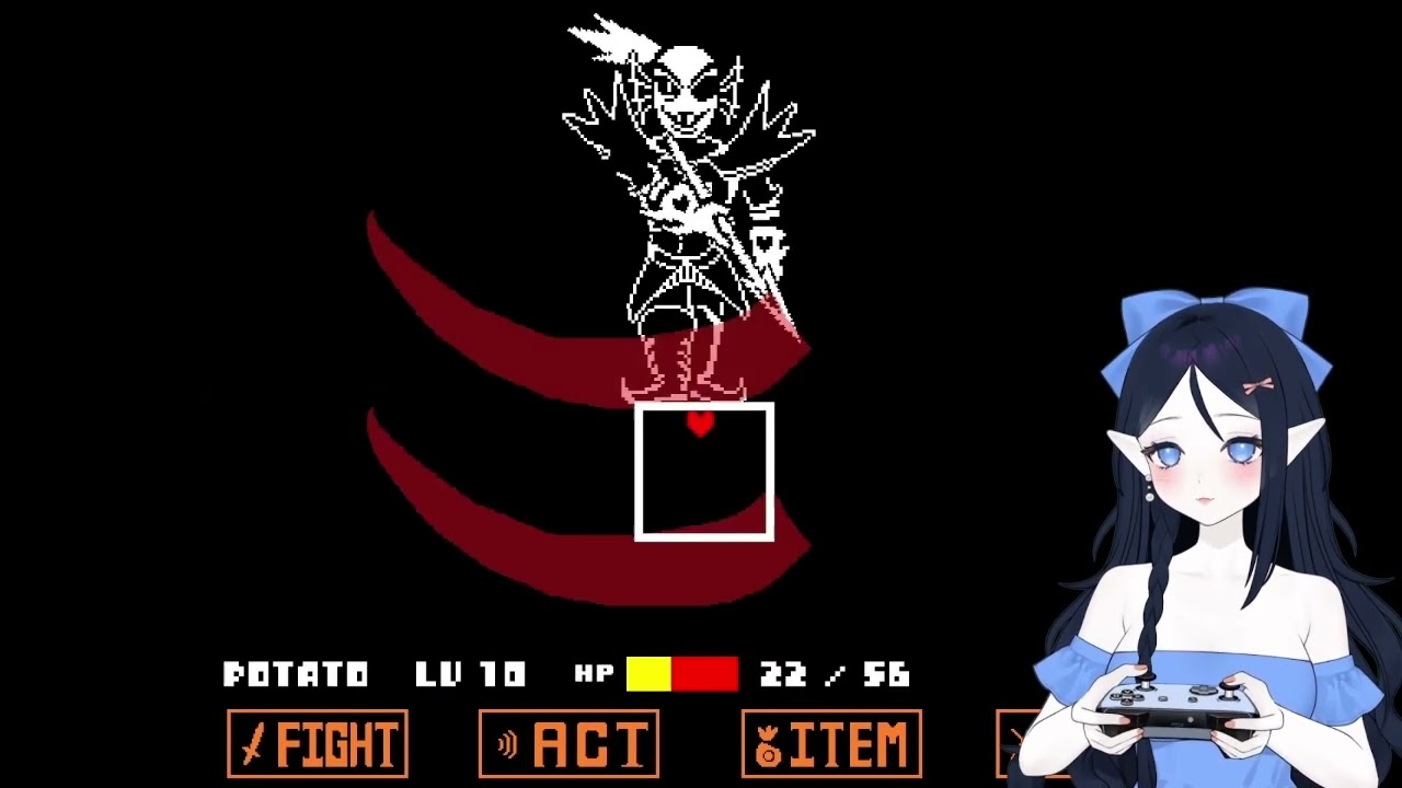Sleepy elf fights Undyne The Undying for the last time