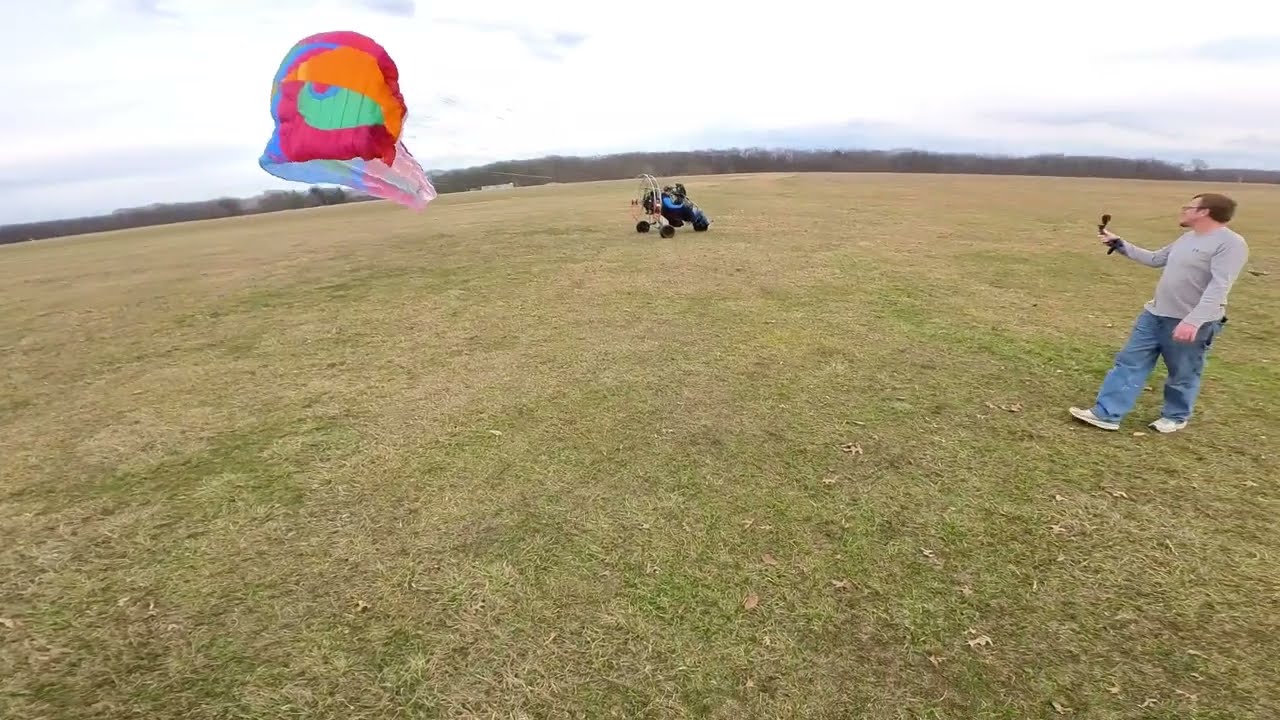 Tandem Paramotor Trike (Fly products) takeoff