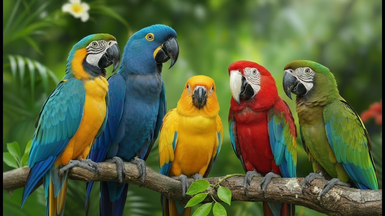 Wonderful Parrots | Relaxing Bird Sounds & Soothing Piano Music for Deep Relaxation | Stress Relief