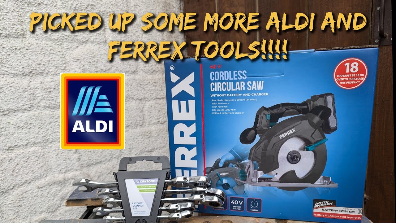 Еще больше инструментов Aldi, обзор и открытие коробки с дисковой пилой Ferrex 40 В и ключи с тре...