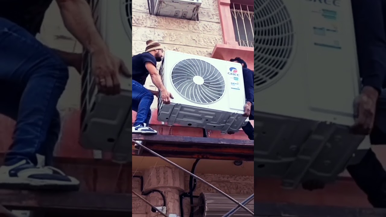 Gree outdoor unit air conditioner. #Gree #airconditioner #outdoorinstallation