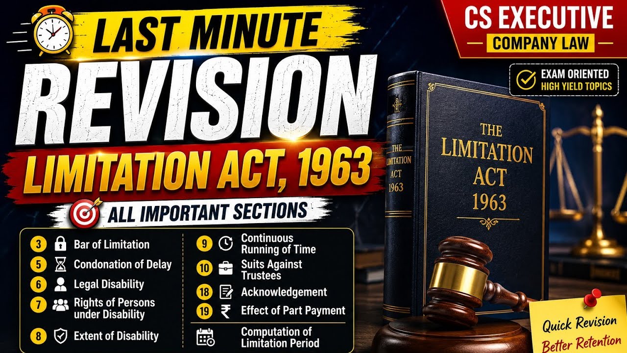 Last Minute Revision | Limitation Act 1963 💯 || #cs #csexecutivebothgrouporsinglegroup #csexecutive