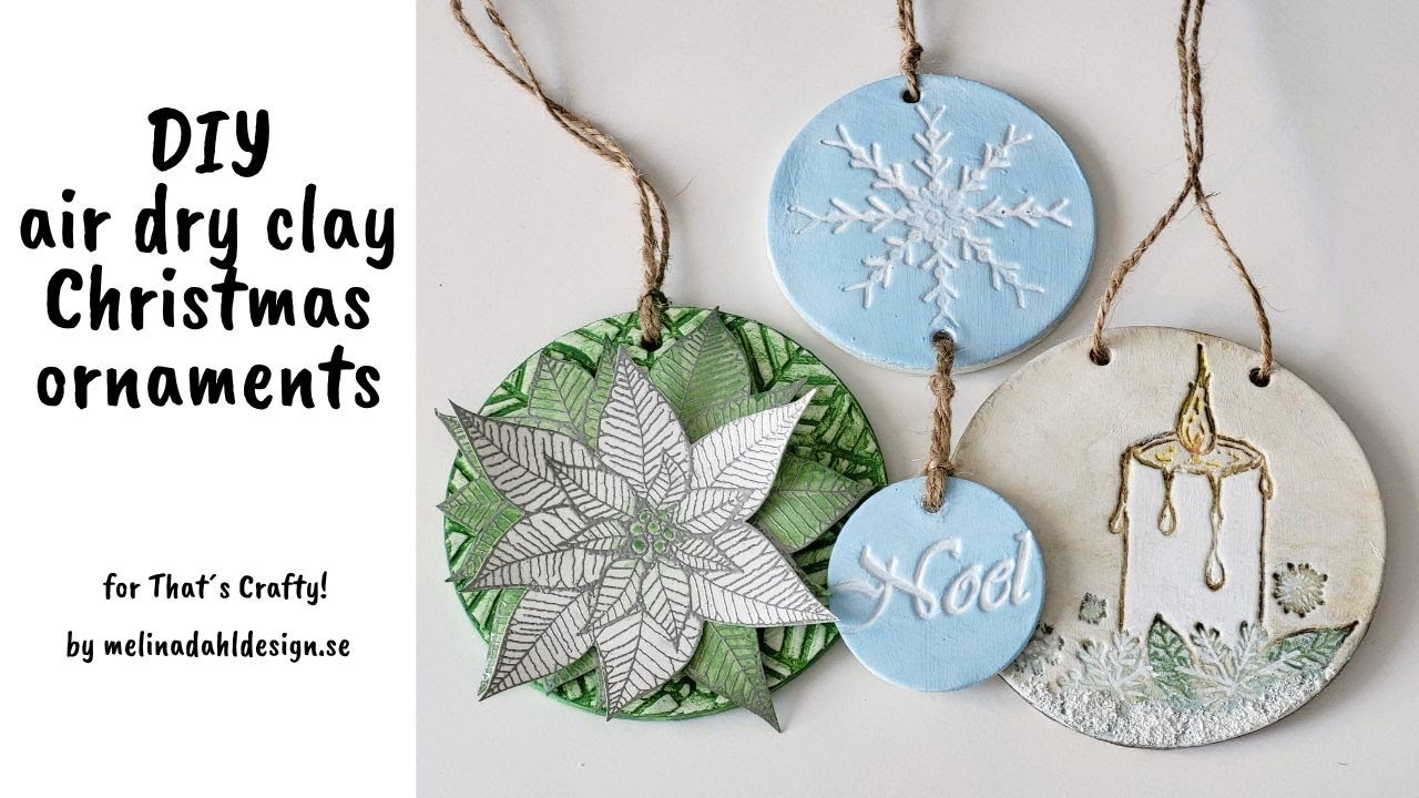 Rustic air dry clay Christmas ornaments