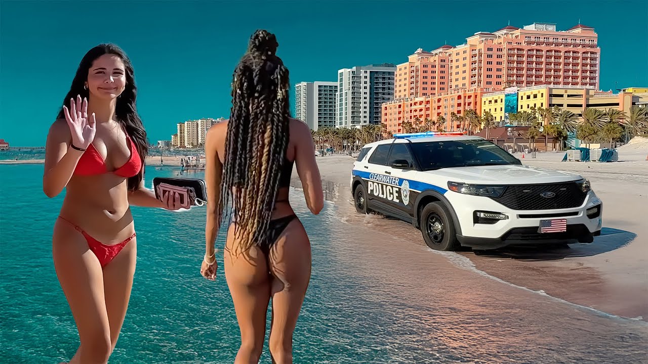Clearwater Beach Florida 4K Walking Tour (24 april 2025)