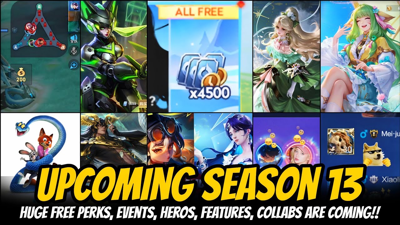 UPCOMING SEASON 13 BIG UPDATE | NEW HERO, FEATURES, COLLABS, HUGE PERKS |HONOR OF KINGS