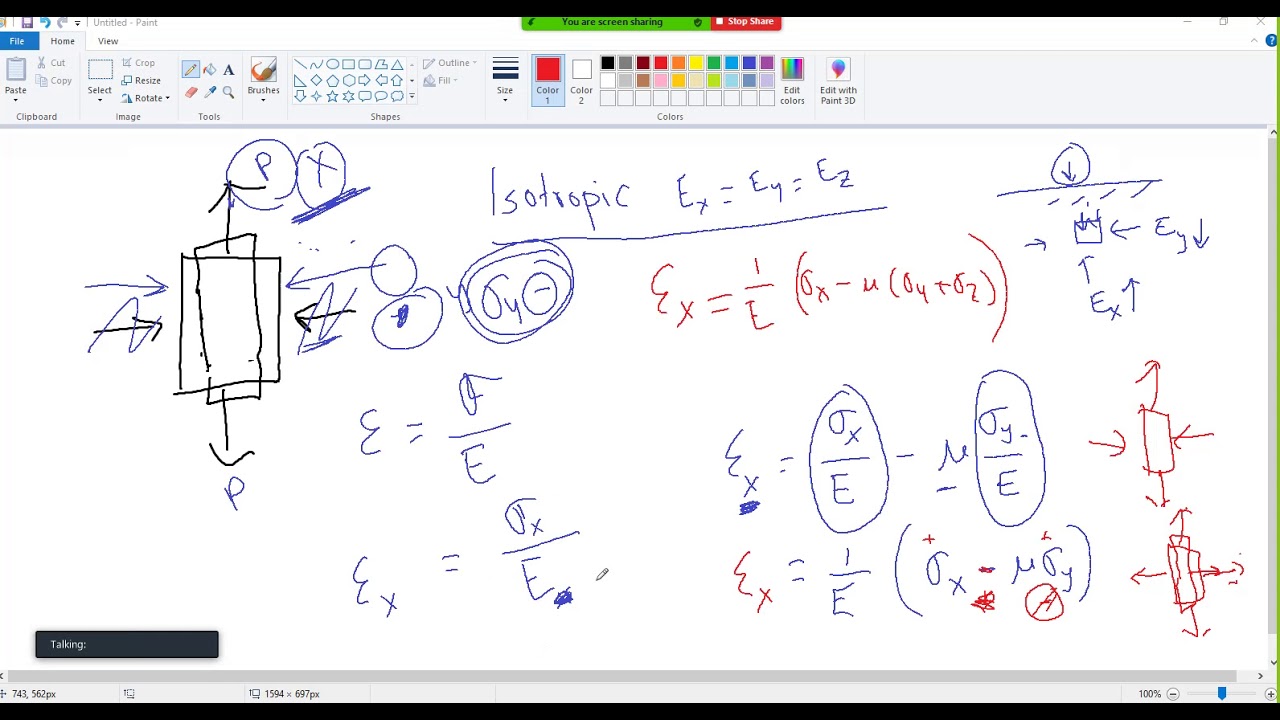 Tension test equation for 3D body and analytical examples