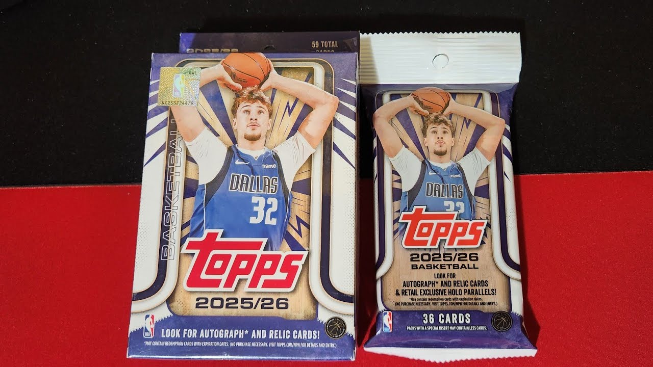 🏀Набор баскетбольных карточек Topps 2025-26 в подвешенном виде против набора 