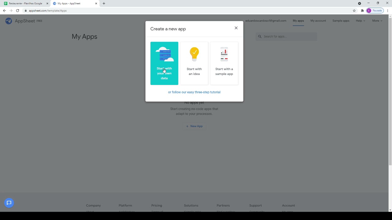 Transformando sua planilha em aplicativo utilizando appsheet
