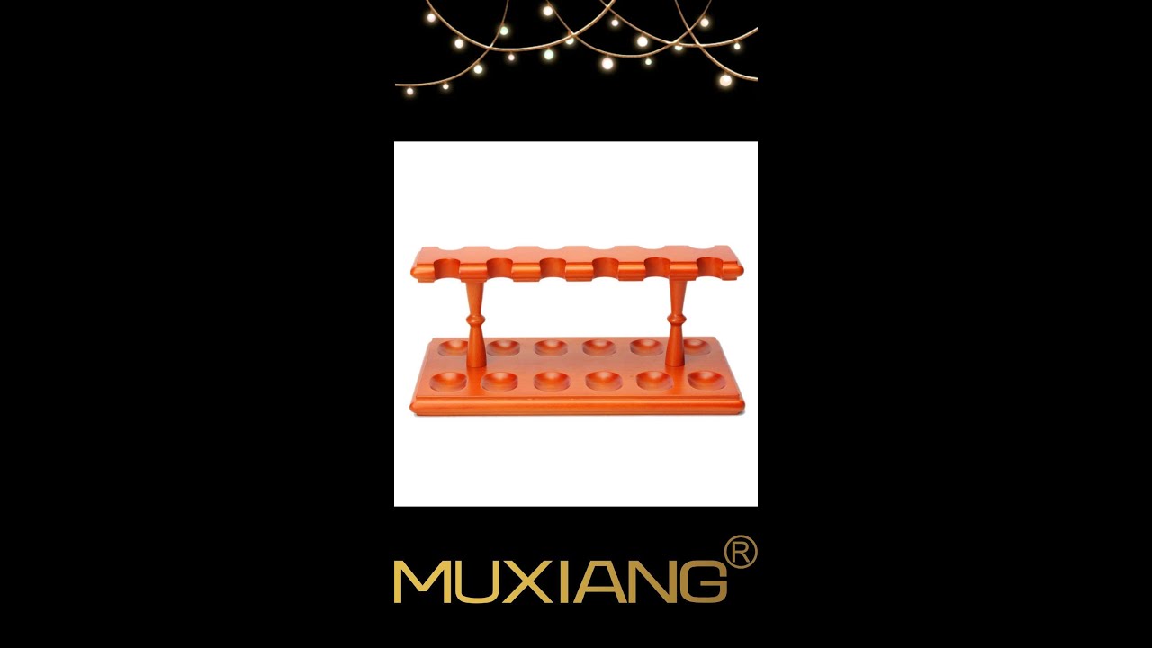MUXIANG  Bright Color Handmade Beech Wooden Tobacco Pipe Stand Rack Holder for 12 Smoking Pipes