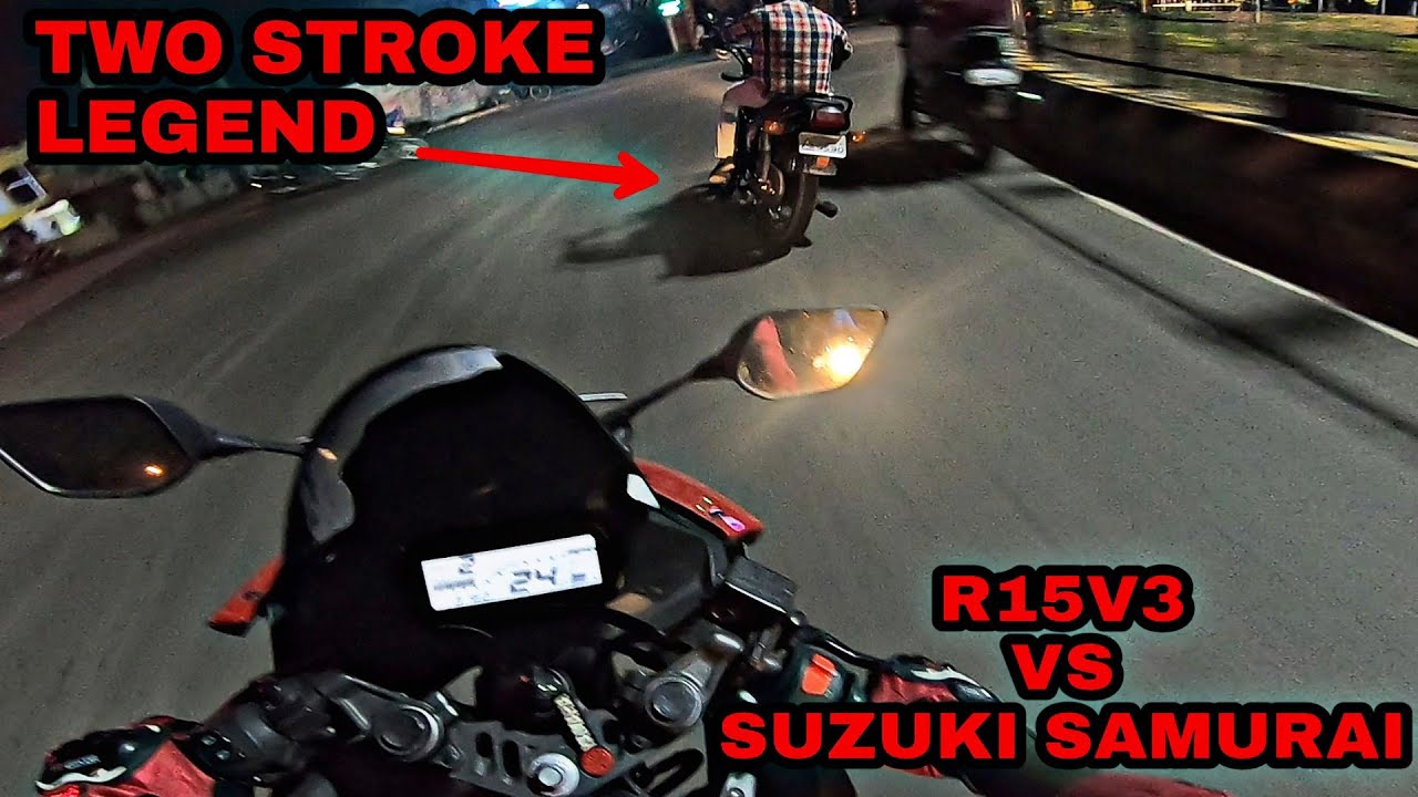 🏍️YAMAHA R15 V3😜 VS SUZUKI SAMURAI | STREET RACE😂