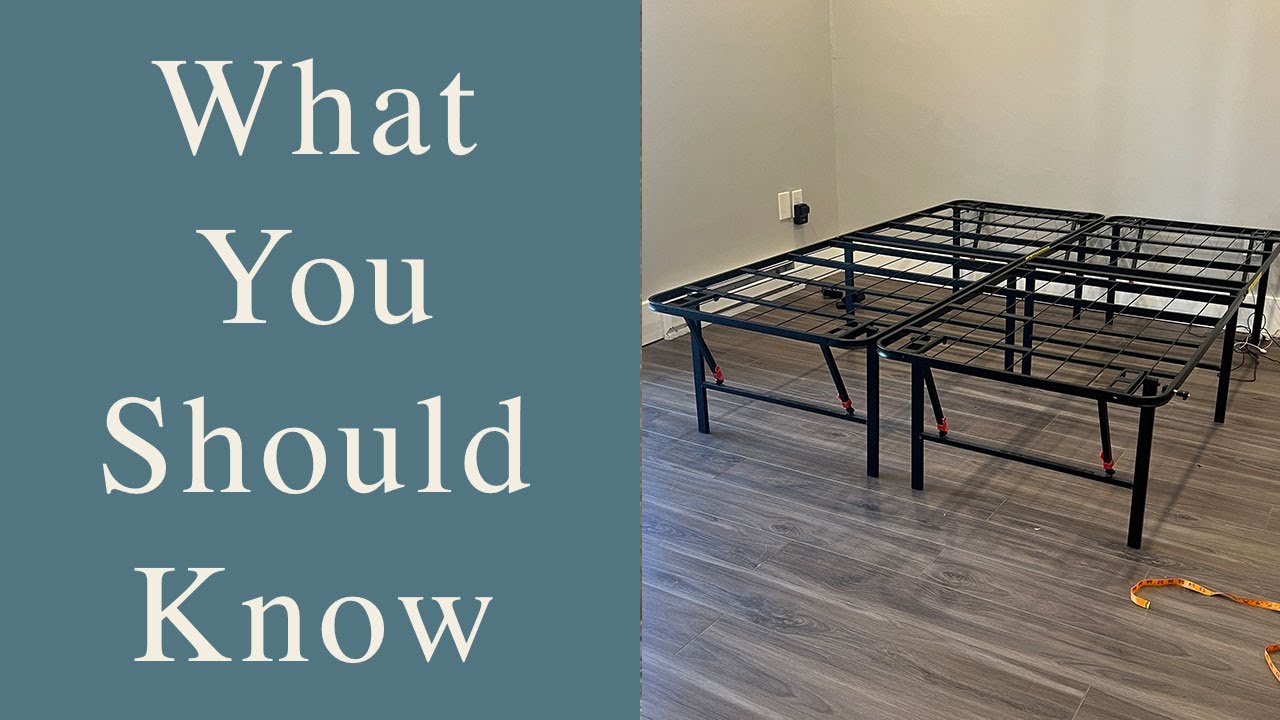 Review of Amazon Basics Foldable Metal Platform Bed Frame with Tool Free Setup, 18 Inches High