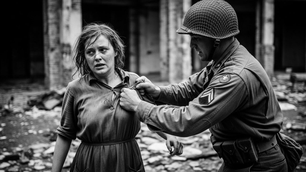 “Please Don’t Hurt Me”—German Woman POW Shaken as American Soldier Suddenly Grabs Her Clothing