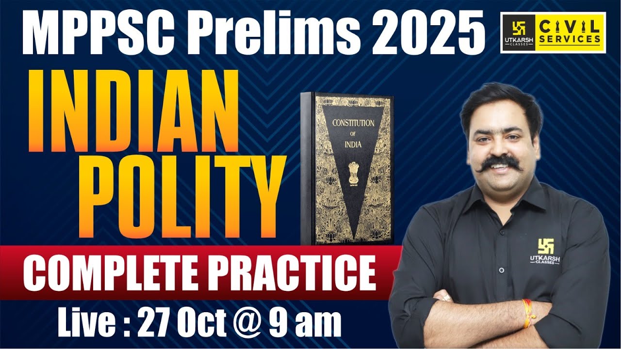 Indian Polity for MPPSC Pre 2025 | Indian Polity Practice Set for MPPSC | By DJ Sir
