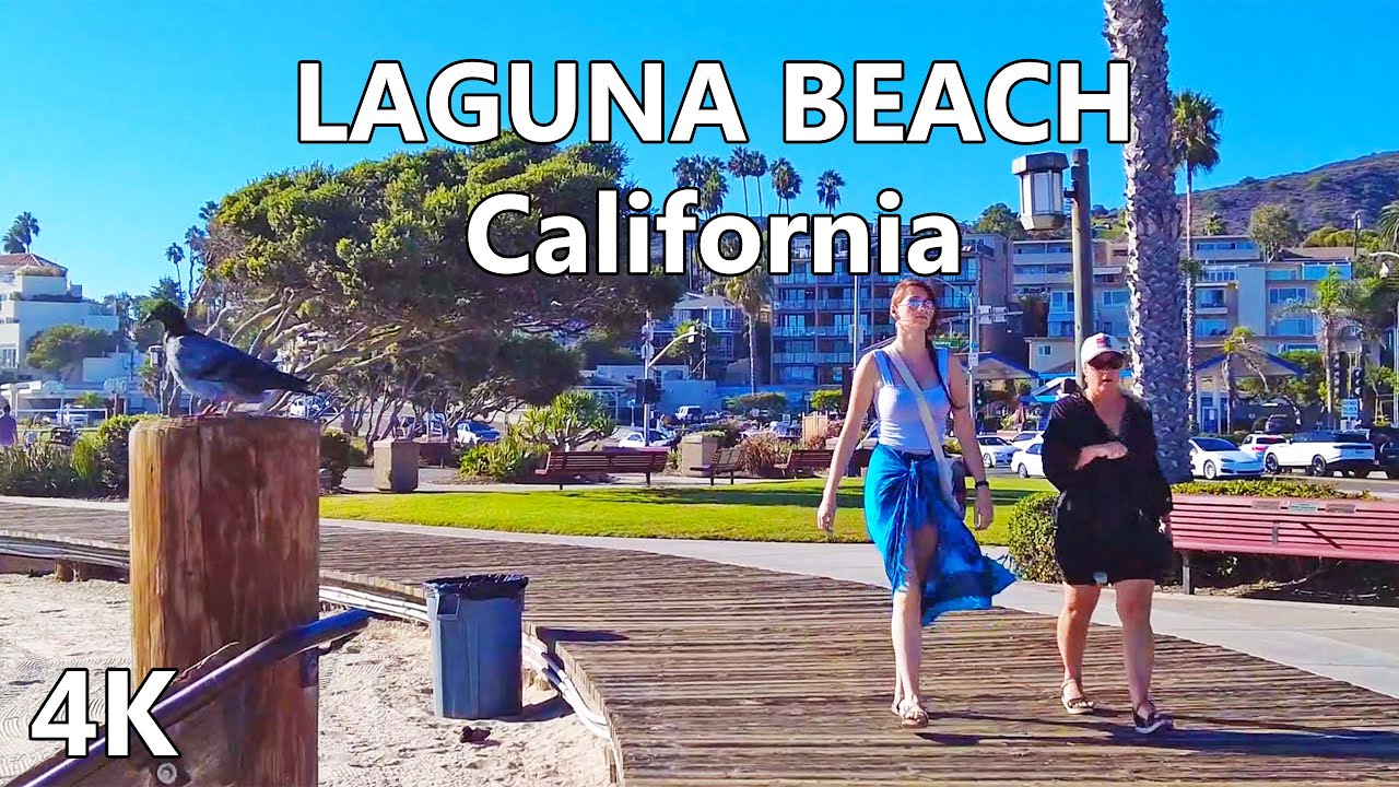 Laguna Beach - Main Beach Park in Orange County California USA - Travel Walking Tour - 2022 4K