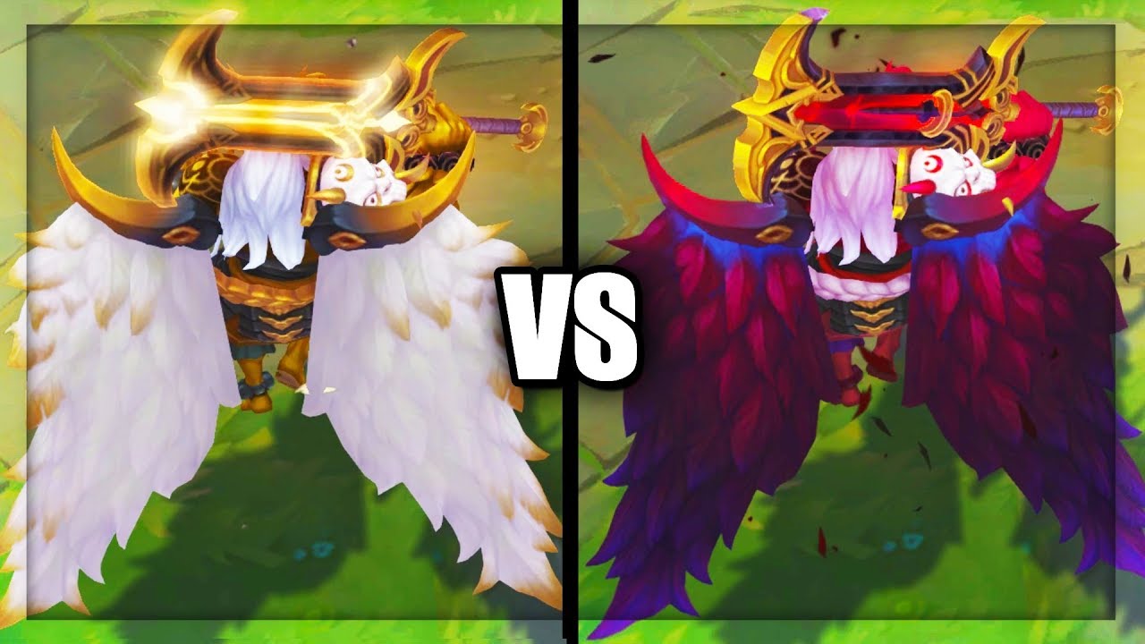 Prestige Aatrox vs Blood Moon Aatrox Skins Comparison (League of Legends)