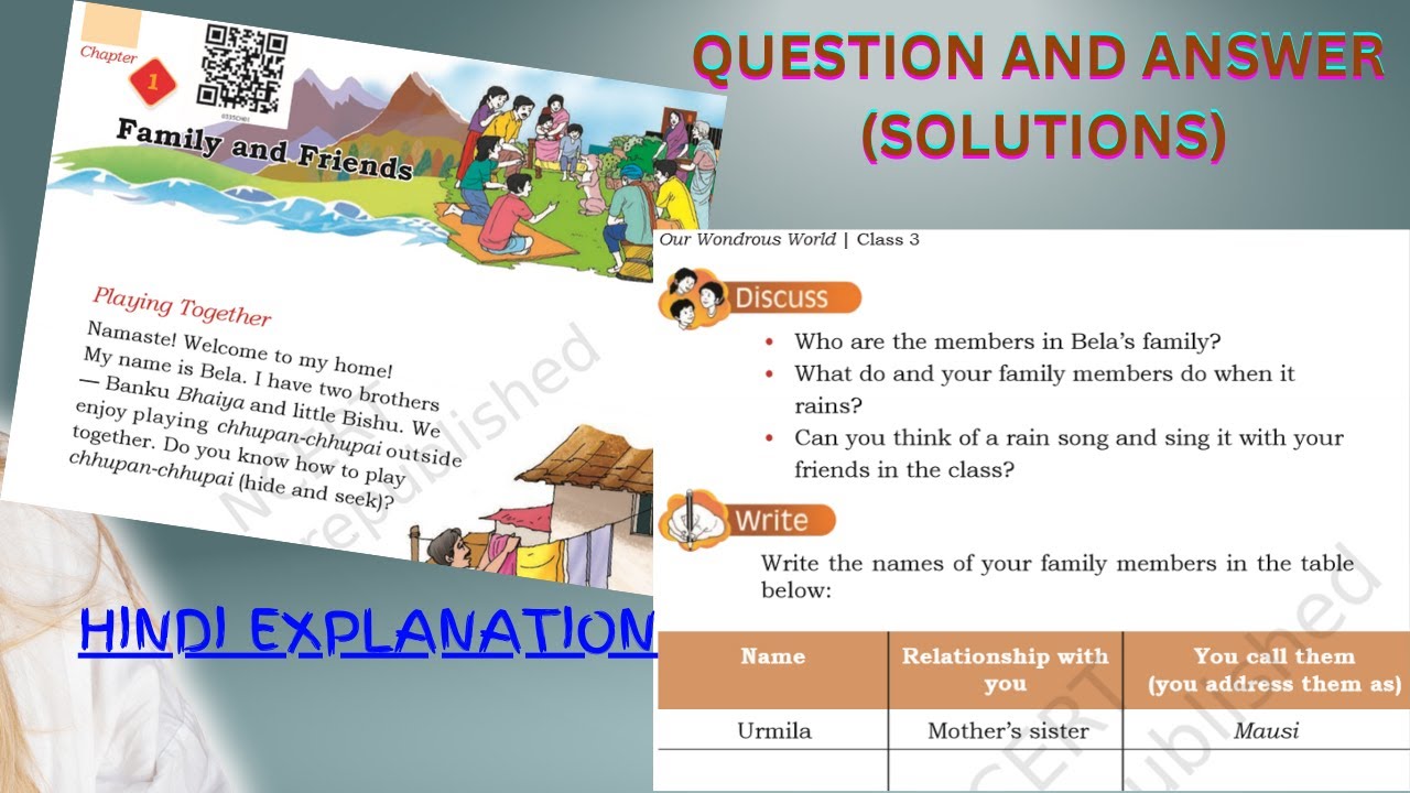 Family and Friends CHAPTER-1 EVS CLASS 3RD HINDI EXPLANATION PART-3